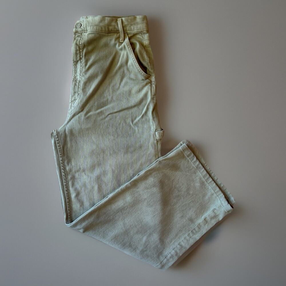 Mother Stud Finder Pants 34 Khaki Brown Carpenter Minimalist Workwear Made USA